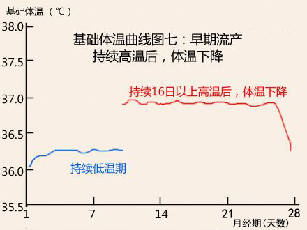 基础体温曲线图早起流产